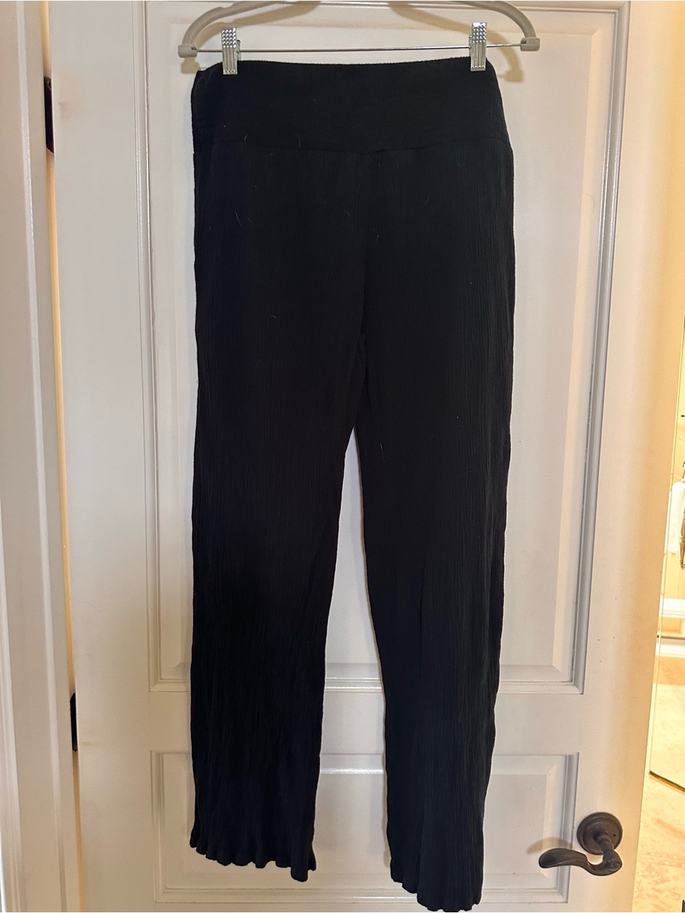 Three Dots Black Women's Wide-Leg Rayon Pants Medium